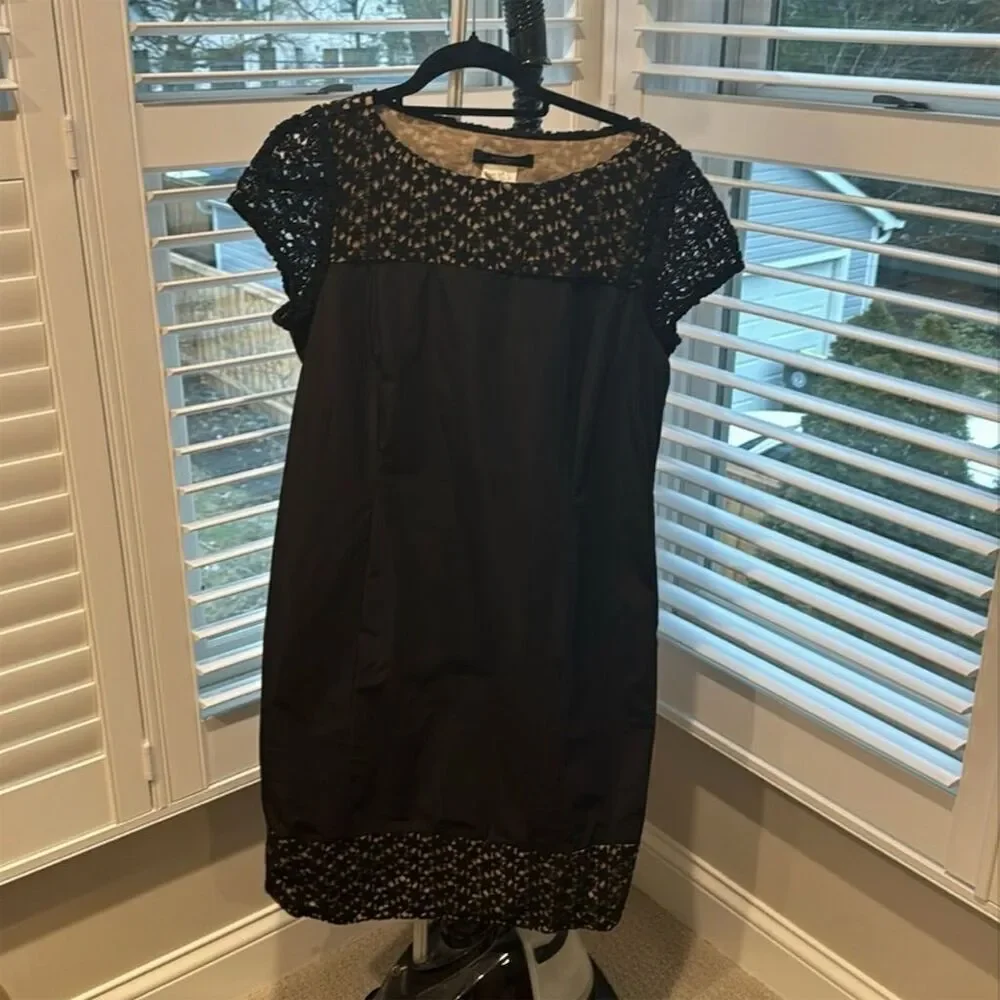Max Mara Size 12 Black Lace Sheath Cocktail Dress - Picture 3 of 3